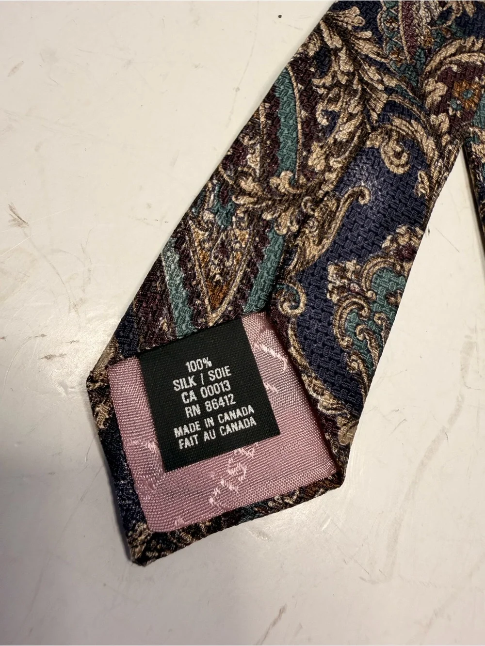 Christian Dior Monsieur Blue Gold Paisley Silk Necktie